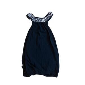 NWT Bebe Vintage Y2K Black Leopard Collar Halter Bubble Tunic Top M